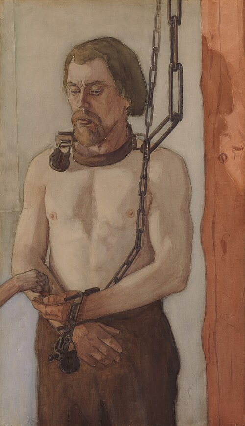 At the Pillory; In Irons, 1900, Juho Rissanen