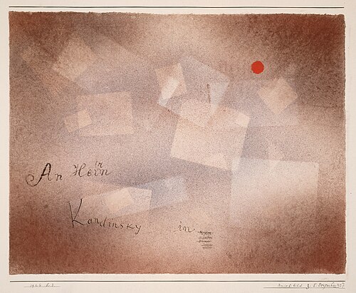 Peinture-lettre pour le 5 décembre 1927, 1926, Paul Klee