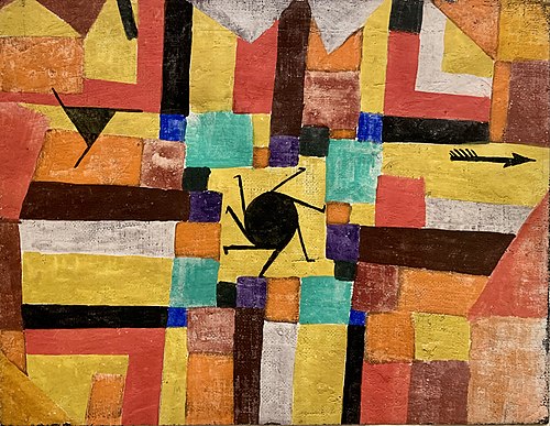 Avec le soleil noir tournant et la flèche, 1919, Paul Klee