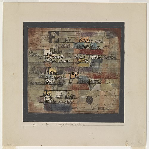 (From the Song of Songs) Version II, 1921, Paul Klee