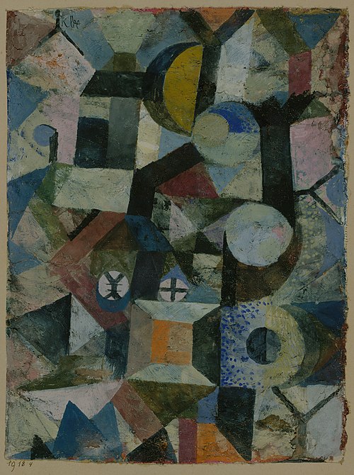 Composition with the Yellow Half-Moon and the Y, 1918, Paul Klee