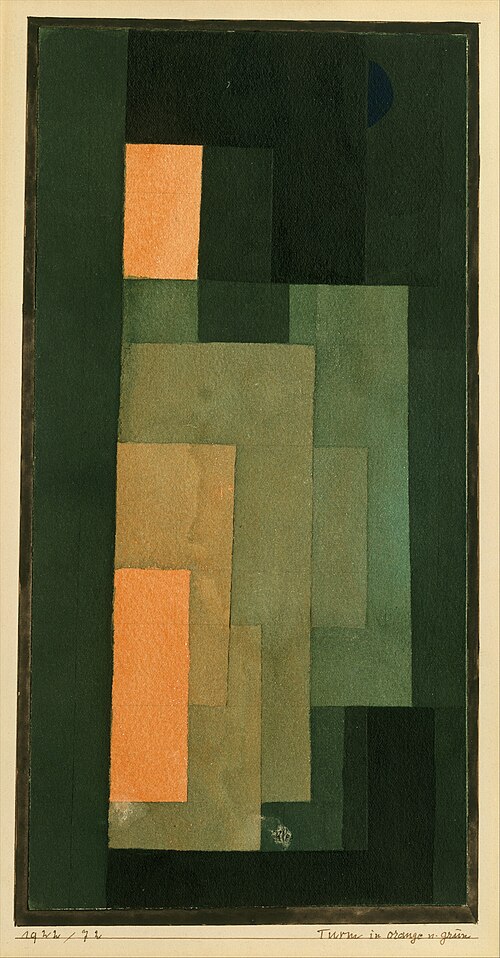 Tower in Orange and Green, 1922, Paul Klee