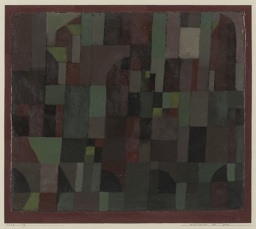 Red/Green Architecture (yellow/violet gradation), 1922, Paul Klee