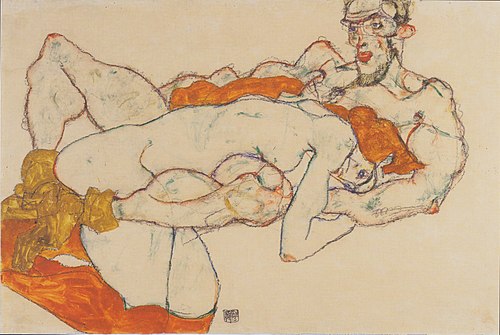 Lovers, 1913, Egon Schiele