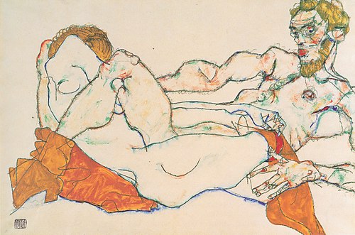 Liebespaar, 1913, Egon Schiele