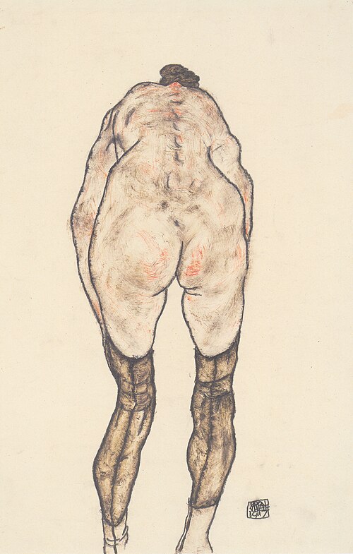 Weiblicher Rückenakt, 1917, Egon Schiele
