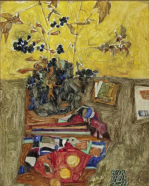 Still Life with Flowers, 1911, Egon Schiele