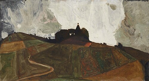 Gewitterberg (Kapelle auf dem Kreuzberg bei Krumau), 1910, Egon Schiele