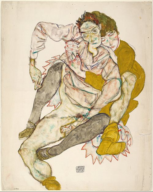 Couple assis, 1915, Egon Schiele