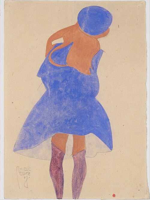 Standing Girl, Back View, 1908, Egon Schiele