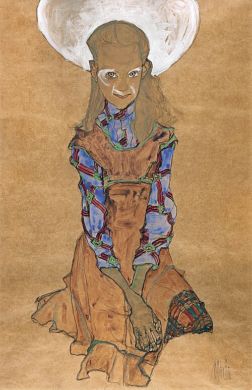 Seated Girl (Poldi Lodzinsky]), 1910, Egon Schiele