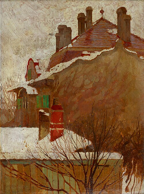 Houses in winter (view from the studio), 1907, Egon Schiele