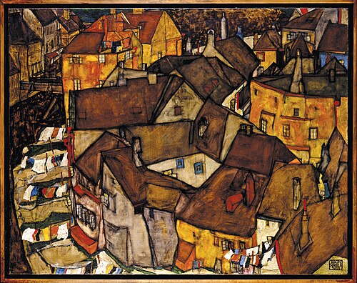 Crescent of Houses (The small City V), 1915, Egon Schiele