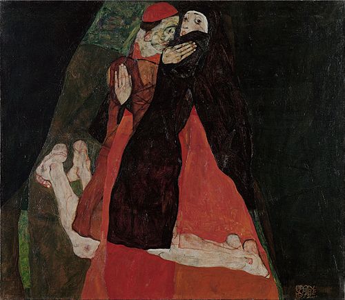 Cardinal and Nun (Caress), 1912, Egon Schiele