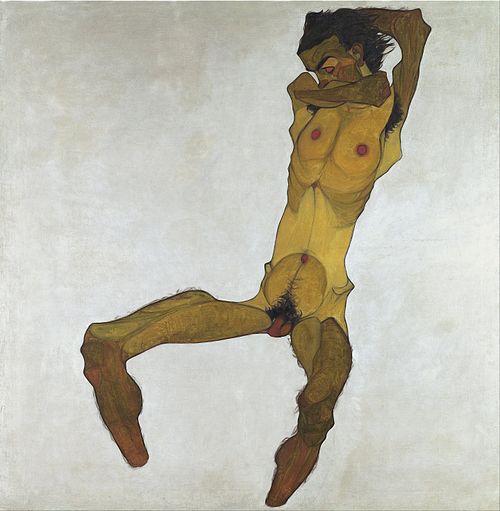 Seated Male Nude (Self-Portrait), 1910, Egon Schiele