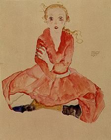 Sitting girl (Sitzendes Mädchen), 1911, Egon Schiele