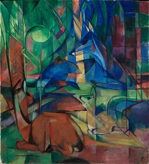 Deer in the forest II, 1914, Franz Marc