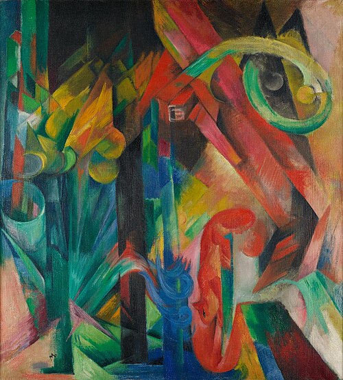 Wald mit Eichhörnchen, 1913, Franz Marc