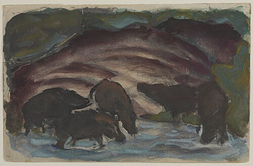 Wild Boars in the Water, 1910, Franz Marc