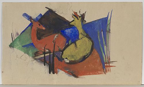 Two Deer Lying Down, 1912, Franz Marc