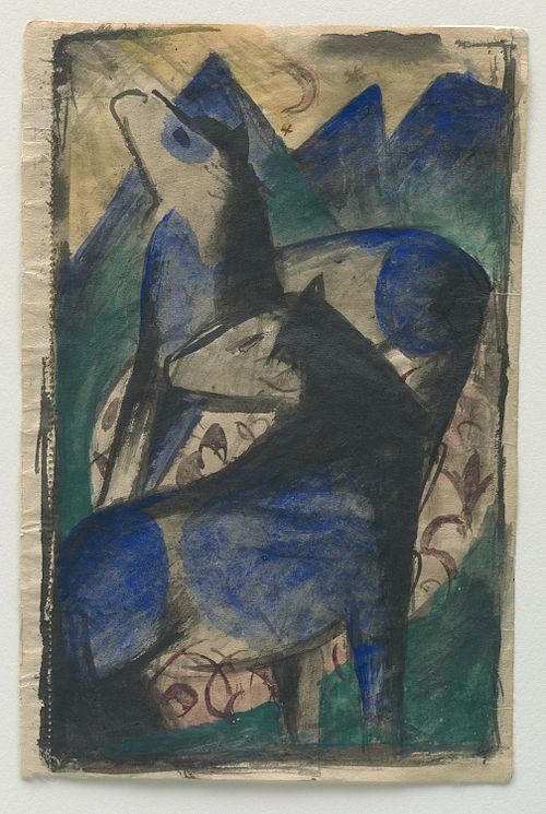 Two Blue Horses, 1913, Franz Marc