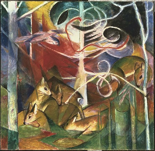 Cerfs dans la forêt I, 1913, Franz Marc
