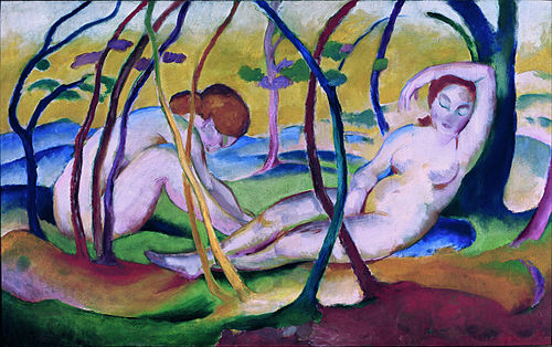 Nudes under Trees, 1911, Franz Marc