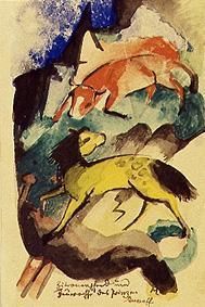 Des Prinzen Jussuf Zitronenpferd und Feuerochse, 1913, Franz Marc