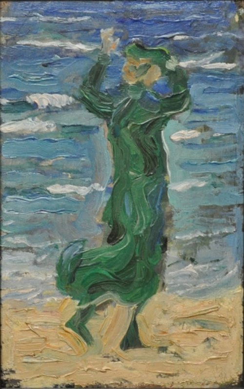 Woman in the Wind by the Sea, 1907, Franz Marc