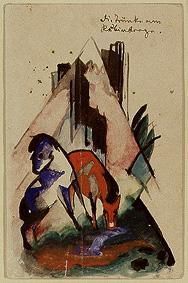 Die Tränke am Rubinberge, 1913, Franz Marc