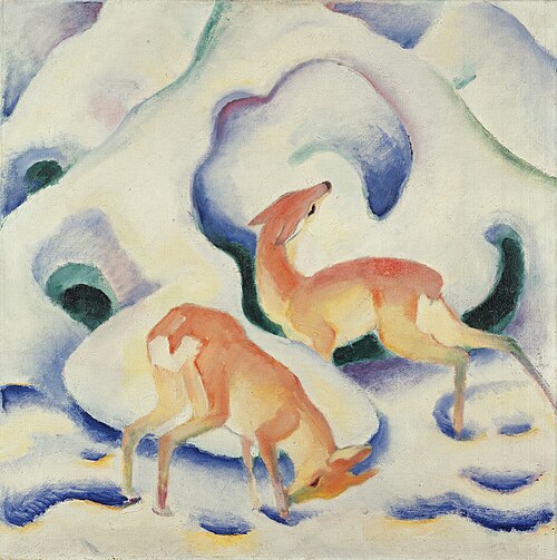 Deer in the snow, 1911, Franz Marc