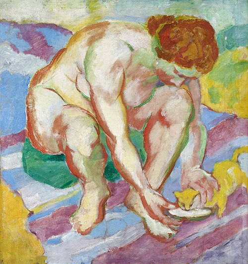 Nu au chat, 1910, Franz Marc