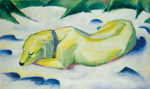 Dog Lying in the snow, 1911, Franz Marc