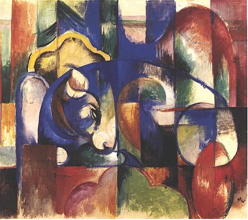 Lying bull, 1913, Franz Marc