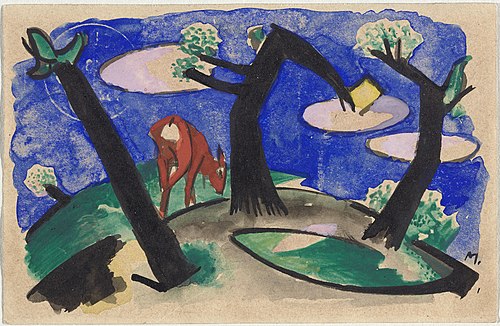 Landschaft mit rotem Tier, 1913, Franz Marc