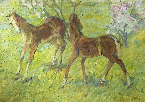Jumping foals, 1909, Franz Marc