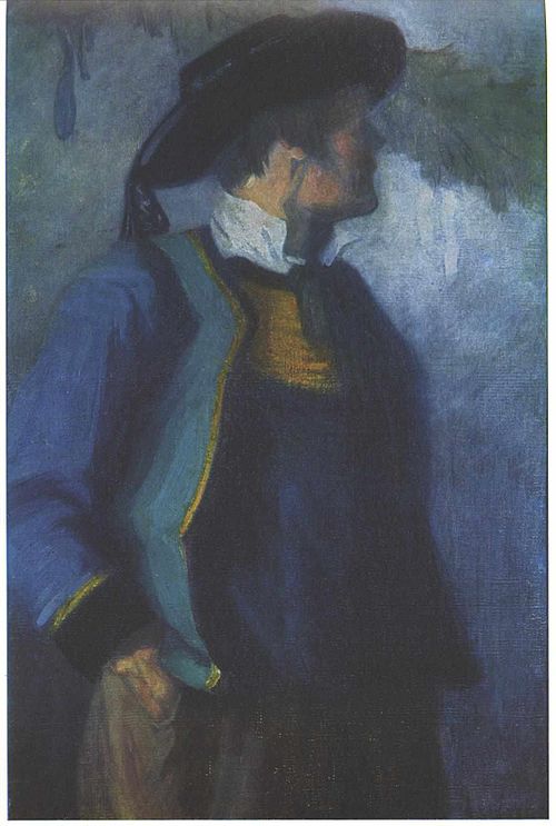 Self-portrait in Breton costume, 1904, Franz Marc