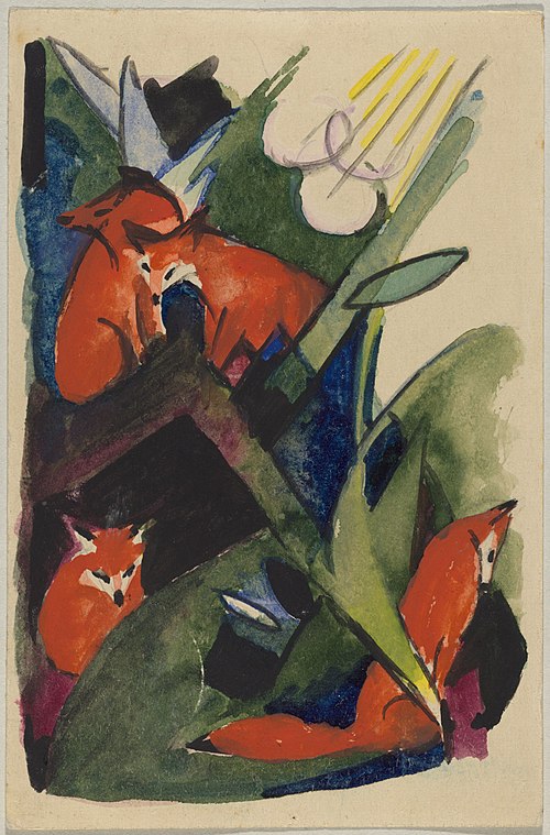 Four foxes, 1913, Franz Marc