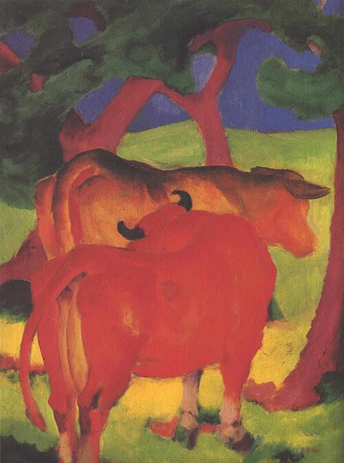 Cows under trees, 1910, Franz Marc