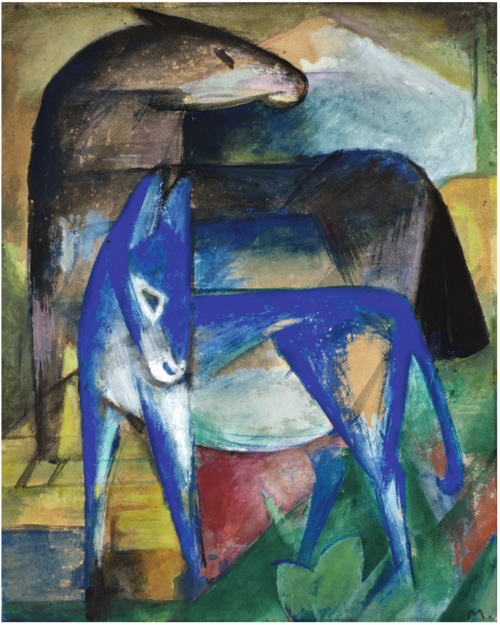 Two Blue Donkeys, 1912, Franz Marc