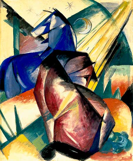 Two horses, red and blue, 1912, Franz Marc