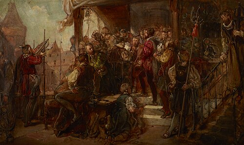 Presenting the Fowler to the Fowler Brotherhood (Sketch), 1876, Władysław Łuszczkiewicz