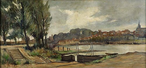 Gezicht op Nijmegen vanaf Lent, 1915, Xeno Augustus Franciscus Munninghoff