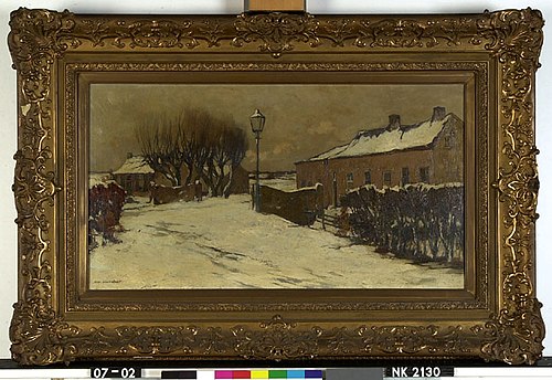 Dorpsweg in de winter, 1921, Xeno Augustus Franciscus Munninghoff