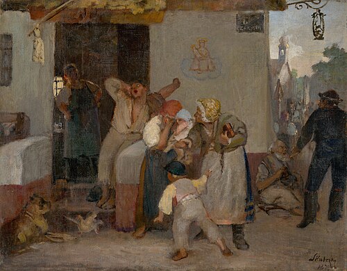 Pred krčmou, 1873, Döme Skuteczky