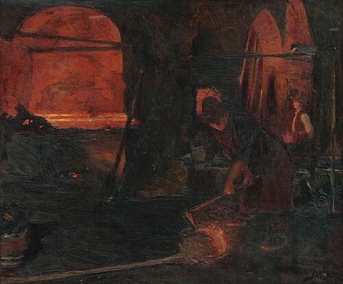Výjav z hámru., 1910, Döme Skuteczky
