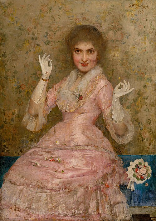 Žena s kvetom, 1880, Döme Skuteczky