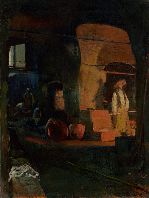 Pri peci hámru na meď, 1913, Dominik Skutecký