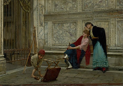 Improvizovaný ateliér, 1884, Dominik Skutecký