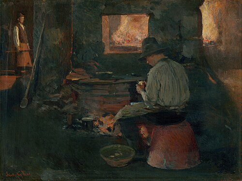 Príprava obeda, 1900, Dominik Skutecký